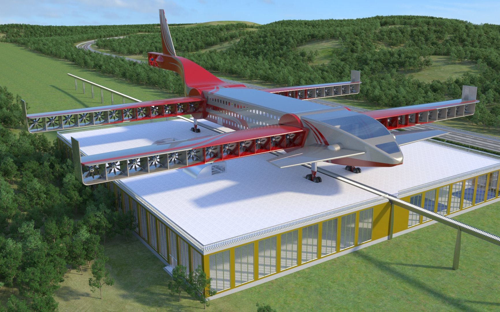 The Rouge Rail eVTOL airliner The Rouge Rail eVTOL airliner